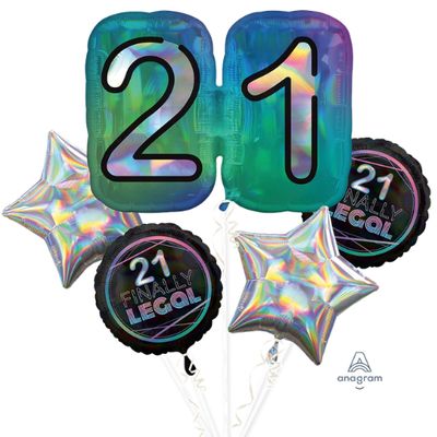21 Finally Legal Balloon Bouquet – 5 Piece