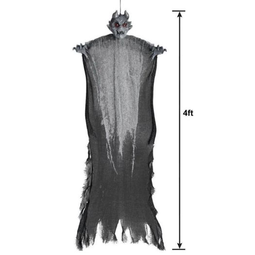 Halloween Hanging Gargoyle Decoration – Black &amp; Gray, 48"