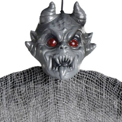Halloween Hanging Gargoyle Decoration – Black &amp; Gray, 48"