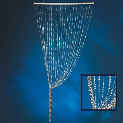Silver Plastic Octagon Beaded Curtain, 10mm, 36" x 69", 1-Count