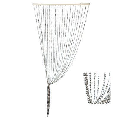 Silver Plastic Octagon Beaded Curtain, 10mm, 36" x 69", 1-Count