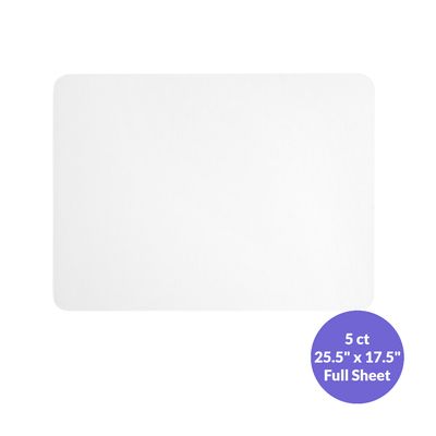 Baker's Lane 25 1/2" x 17 1/2" White Corrugated Grease-Resistant Full Sheet Cake Pad  5ct