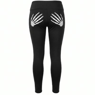 Skeleton Bone Hands Print Leggings – Adult S/M