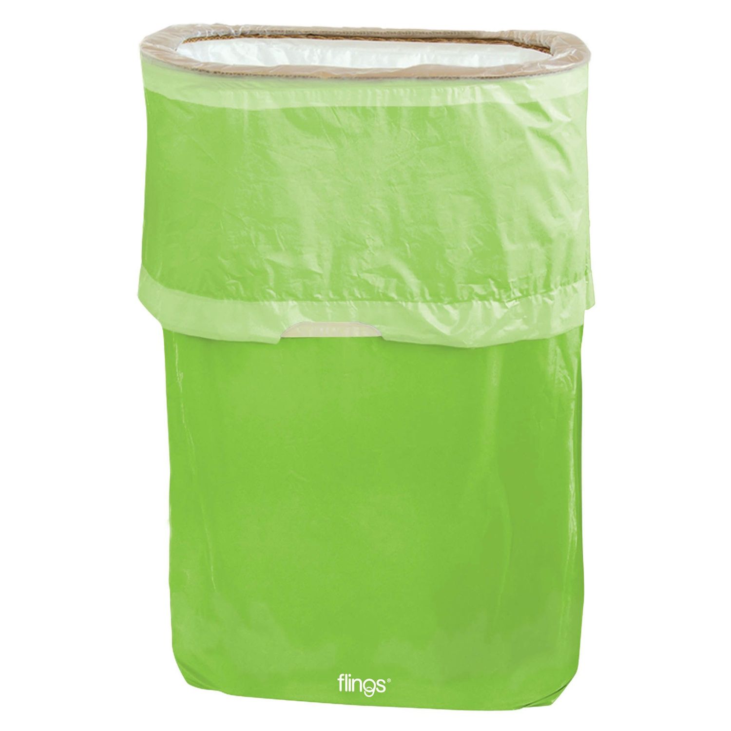 Pop-Up Trash Bin – 13 Gallons (22"H x 15"W x 10"D), Color: Kiwi