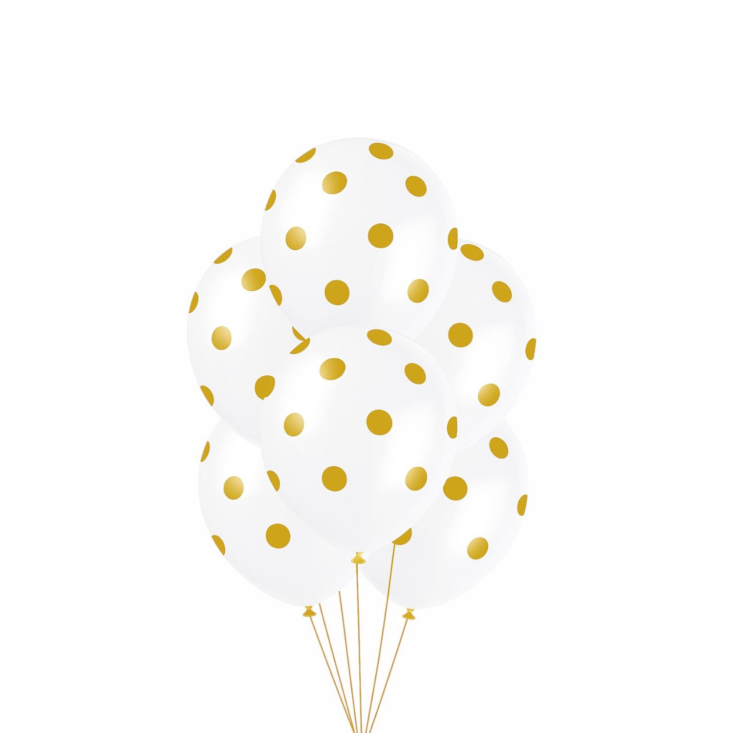 12" Gold Dots Latex Balloons – 6ct (Un-inflated)