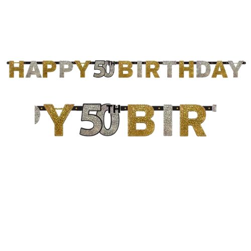 Prismatic 50th Birthday Banner - Sparkling Celebration