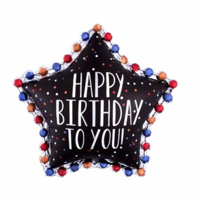 Large Shape" Happy Birthday to you !" Satin Star Foil Balloon – 34"
