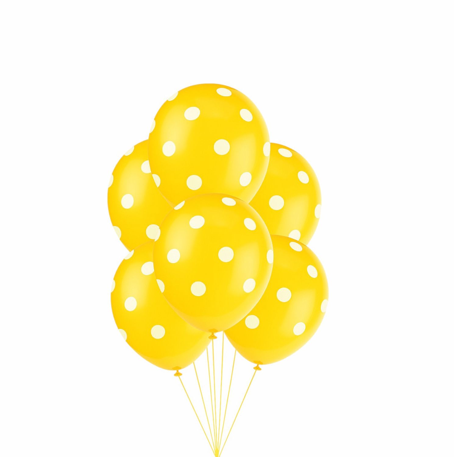 12" Sunflower Yellow Dots Latex Balloons – 6ct (Un-inflated)