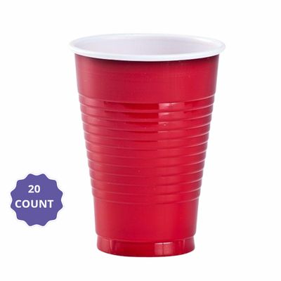 Red Plastic Cups – 12oz, 20ct