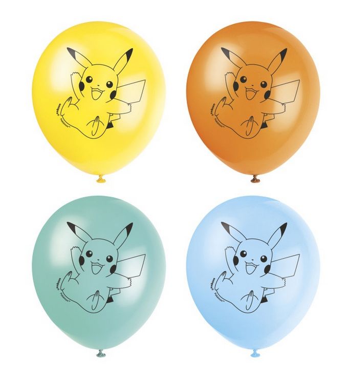 Pokémon 12" Latex Balloons 8ct ( Price Un-inflated)