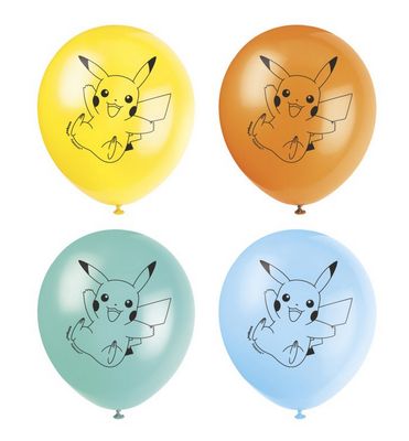 Pokémon 12" Latex Balloons 8ct ( Price Un-inflated)