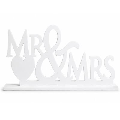 PVC "Mr &amp; Mrs" Wedding Centerpiece 21.5" x 10.25" | Freestanding Table Decoration