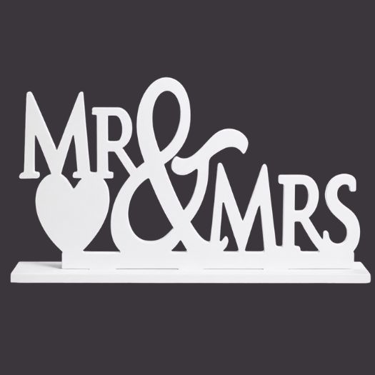 PVC "Mr &amp; Mrs" Wedding Centerpiece 21.5" x 10.25" | Freestanding Table Decoration