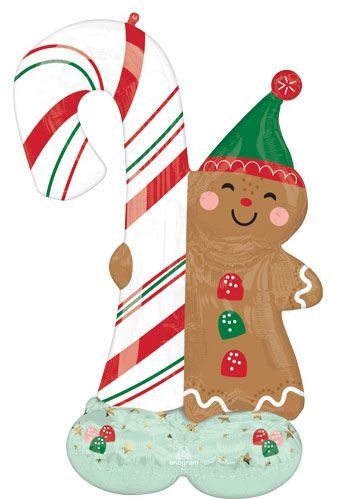 AirLoonz Christmas Gingerbread Man with Candy Cane – 51"