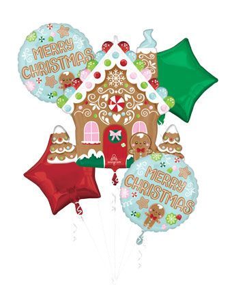 Bouquet Baking Spirits Bright Merry Christmas – 5pc Balloon Set