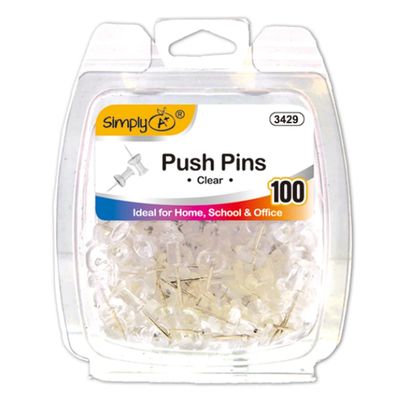 Clear Push Pins – 100 Ct