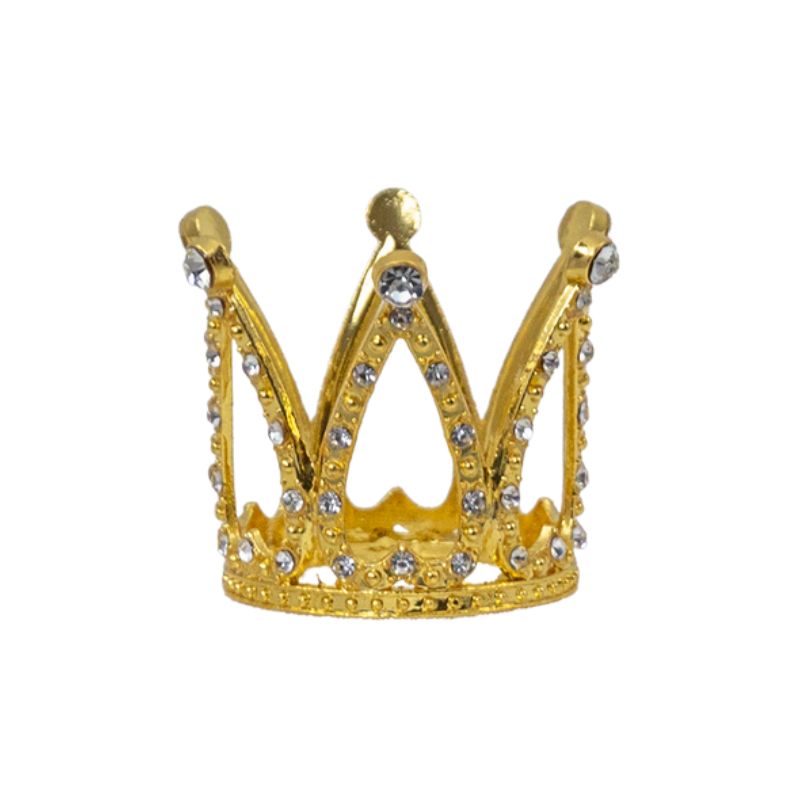 Alloy Crown with Rhinestones – 1.75" D x 1.35" H, Color: Gold