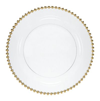 10.25" Beaded Rim Premium Clear Plastic Round Plates – 10 ct