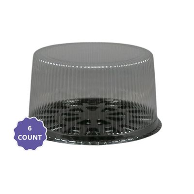12" PVC Cake Container with 7" H Wavy Lid – 6ct