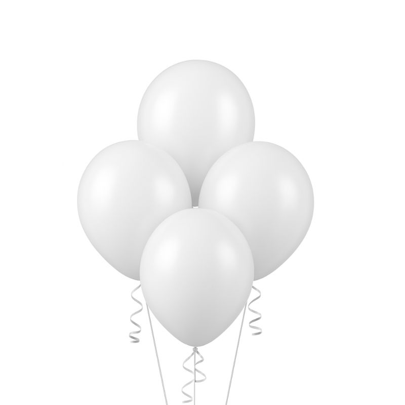 18" Latex Balloons – White, 4ct per Bag