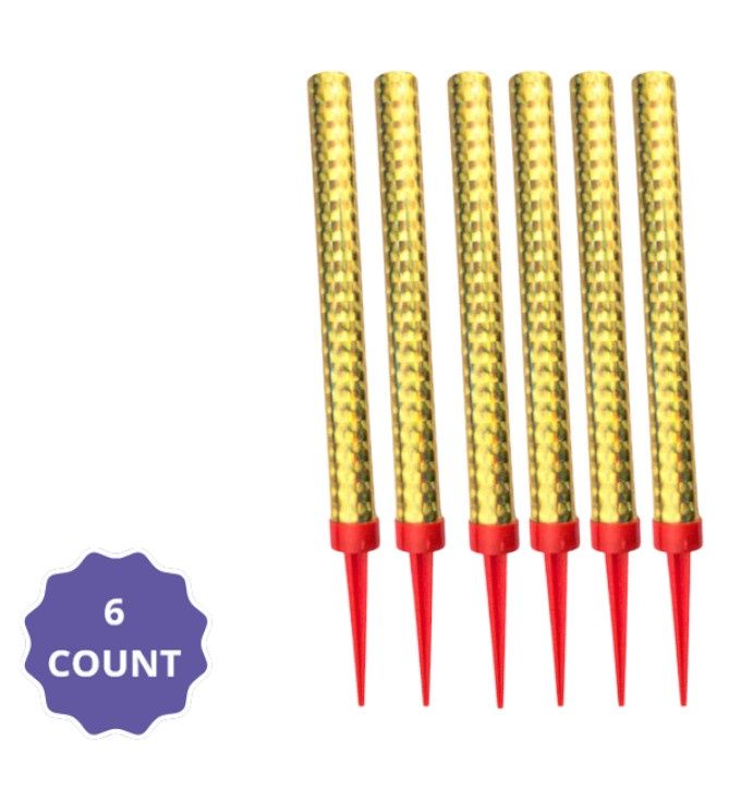 Bottle Sparklers – 6", Color: Gold