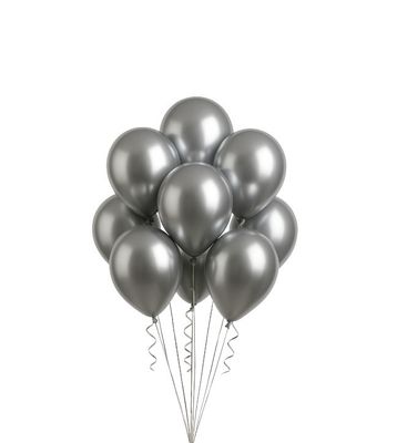 Latex Balloons Packaged – Silver (Multiple Sizes Available)
