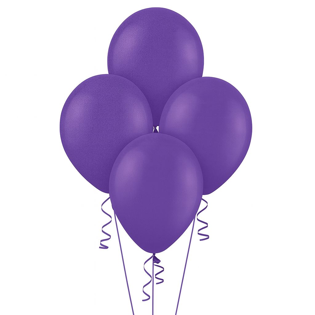 18" Latex Balloons – Purple, 4 pcs per Bag