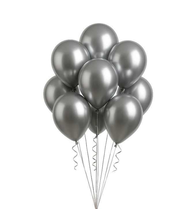 12" Latex Balloons – Silver, 72ct per Bag