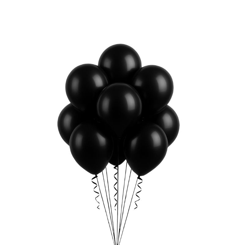 Latex Balloons Packaged – Black (Multiple Sizes Available), Size &amp; Qty: 5"-50ct