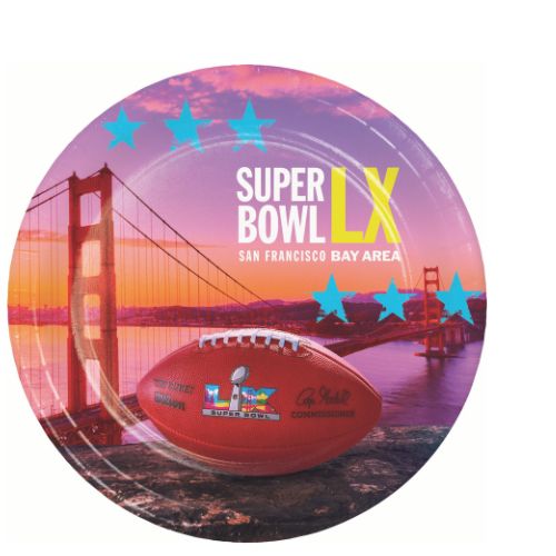 Super Bowl LX 7" Dessert Paper Plates – 8ct