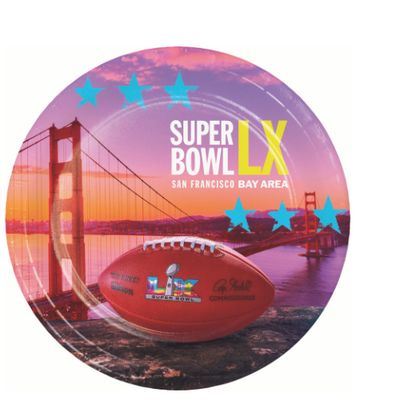 Super Bowl LX 7" Dessert Paper Plates – 8ct