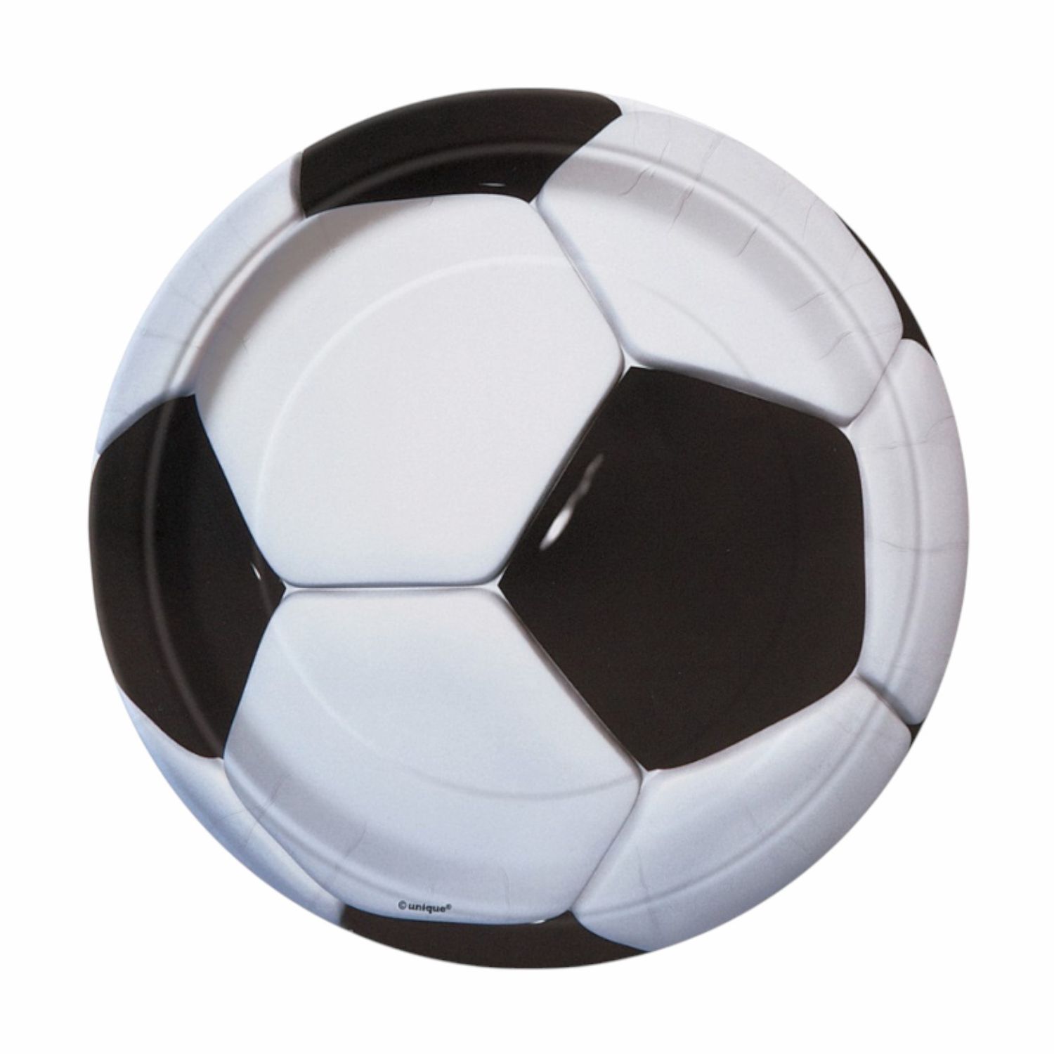 3D Soccer Round 9" Dinner Paper Plates – 8ct