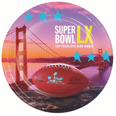 Super Bowl LX 9" Dinner Paper Plates – 8ct