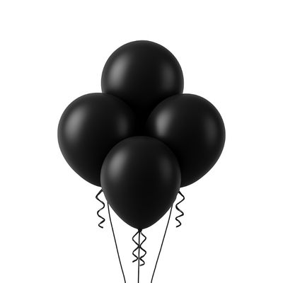 18" Latex Balloons – Black 4ct per Bag