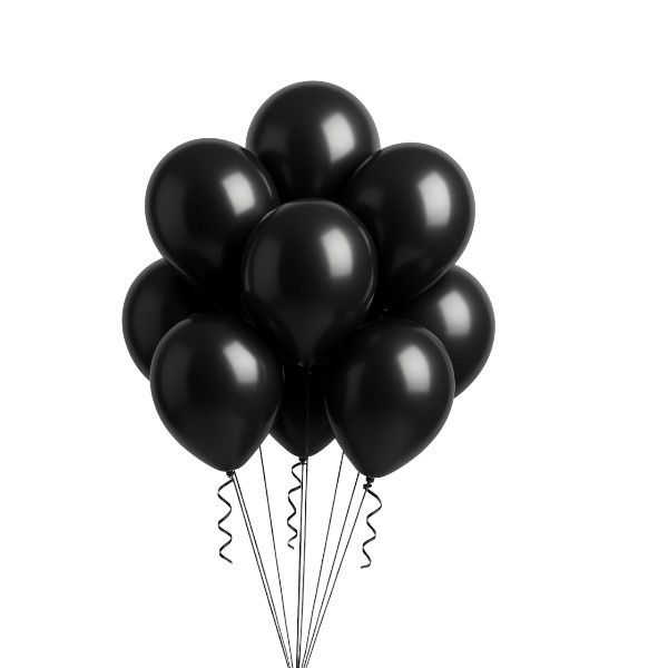 5" Latex Balloons – Black, 50ct per Bag
