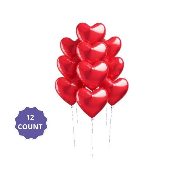 Red Heart Foil Balloon – 17", 12ct Deal Bundle