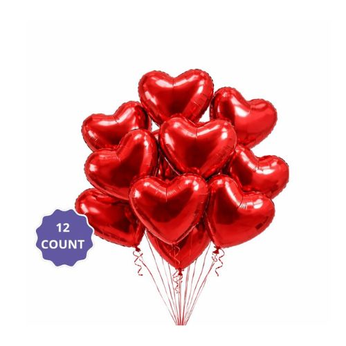 Red Heart Foil Balloon – 17", 12ct Deal Bundle