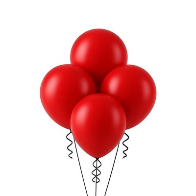 18" Latex Balloons – Red, 4ct per Bag