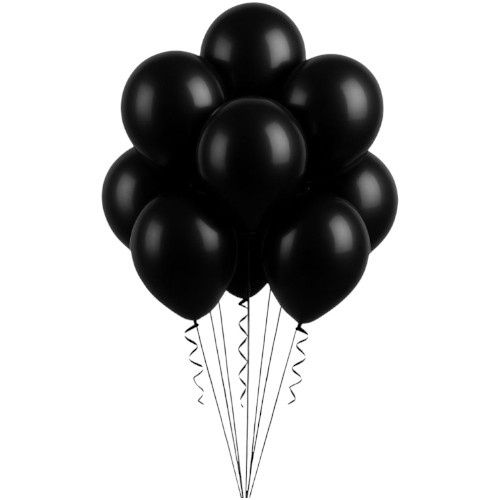 12" Latex Balloons – Black, 72ct per Bag