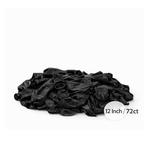 12" Latex Balloons – Black, 72ct per Bag