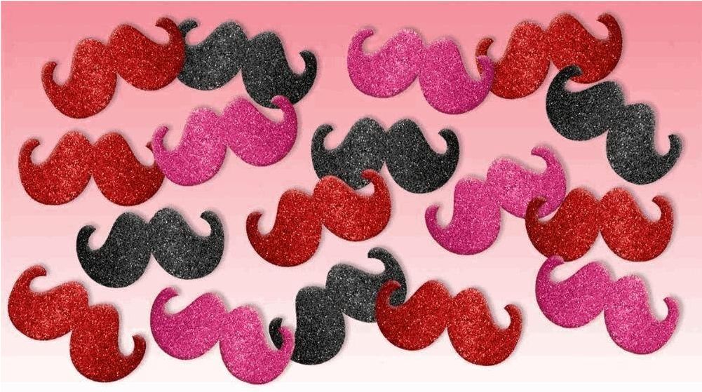 Mini Glitter Foam Mustache Stickers – 60ct( 0.5" H x 1.5" W)
