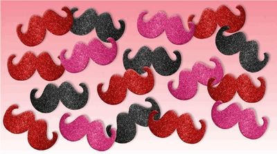 Mini Glitter Foam Mustache Stickers – 60ct( 0.5" H x 1.5" W)