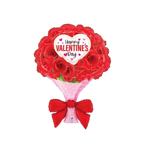 LRG SHP HVD Wrapped Roses Foil Balloon – 32"