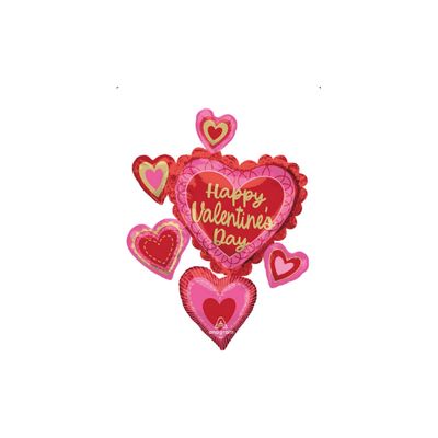LRG SHP HVD Scalloped Sweethearts Foil Balloon – 34"