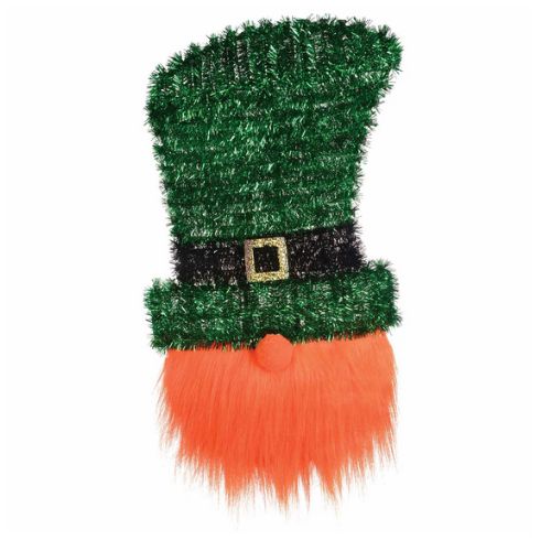 St. Patrick’s Day Leprechaun Head Deluxe Hanging Tinsel Decoration (23.6" H x 11.8" W)
