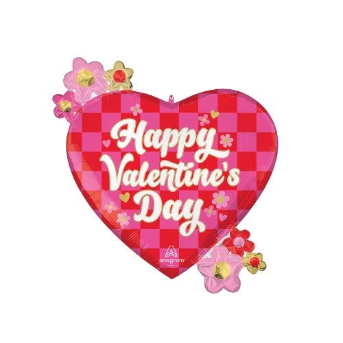 LRG SHP HVD Checkerboard Foil Balloon – 25"