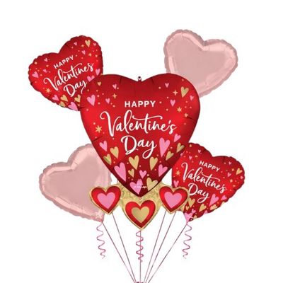 HVD Satin Heartfelt Elegance Balloon Bouquet – 5pcs Set