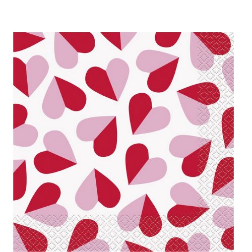 Charming Hearts Lunch Napkins – 16 Count