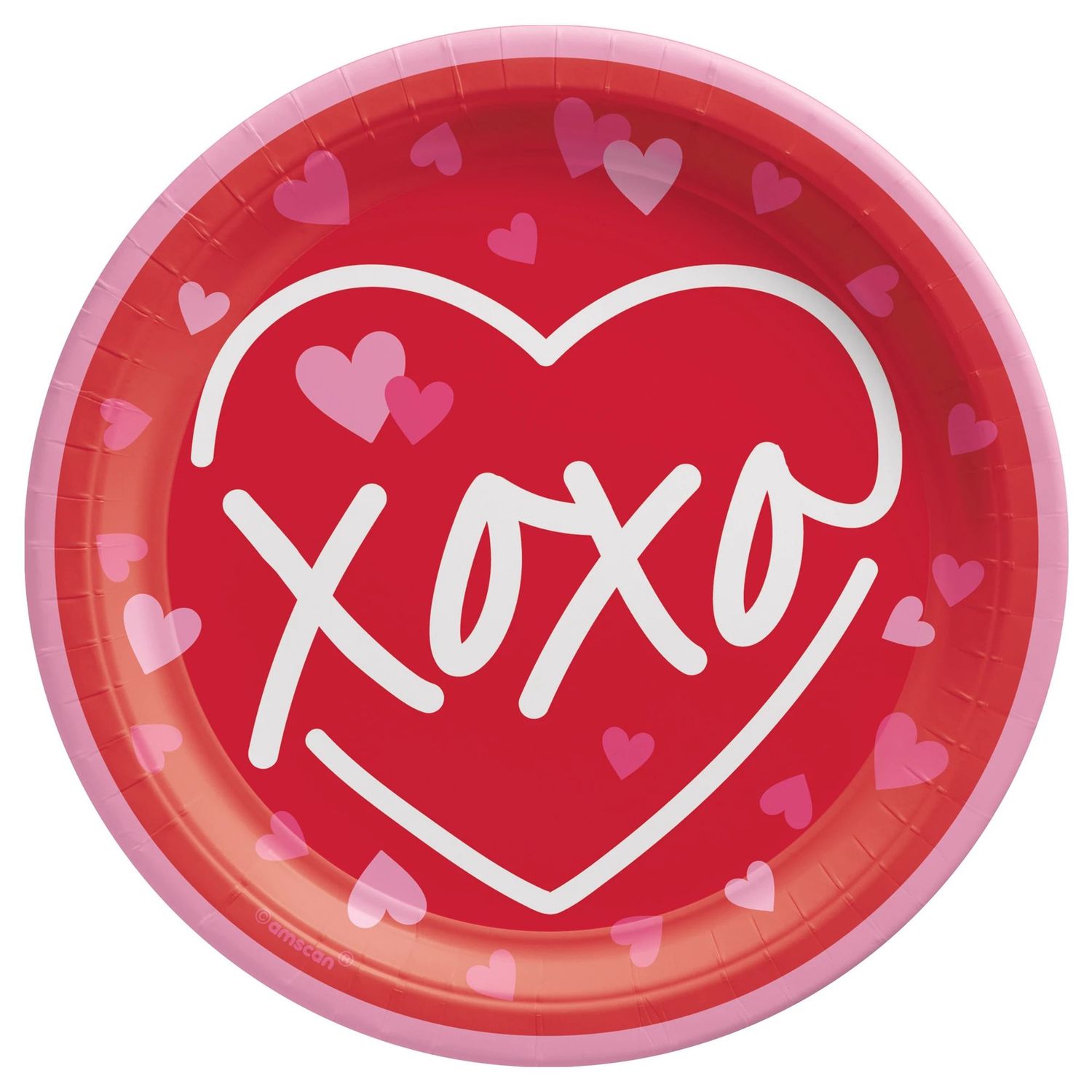 Cross My Heart XOXO Round Plates – 7" (8-Pack)