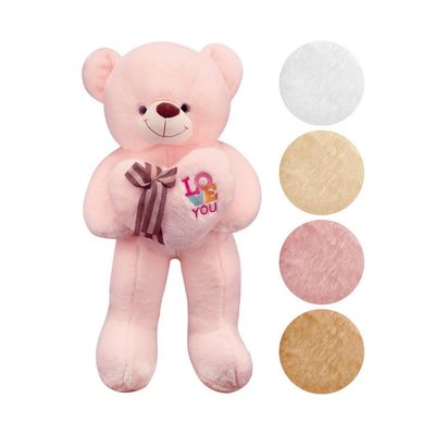 32" Plush Bear with Heart – 4 Assorted Colors